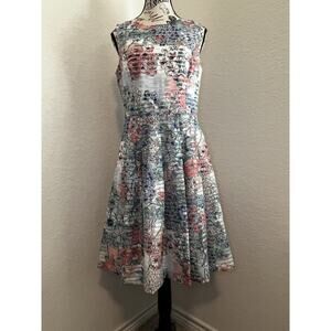 Tommy Hilfiger Floral Mini Dress Sz 6 Sleeveless Fully Lined Dress Garden Party